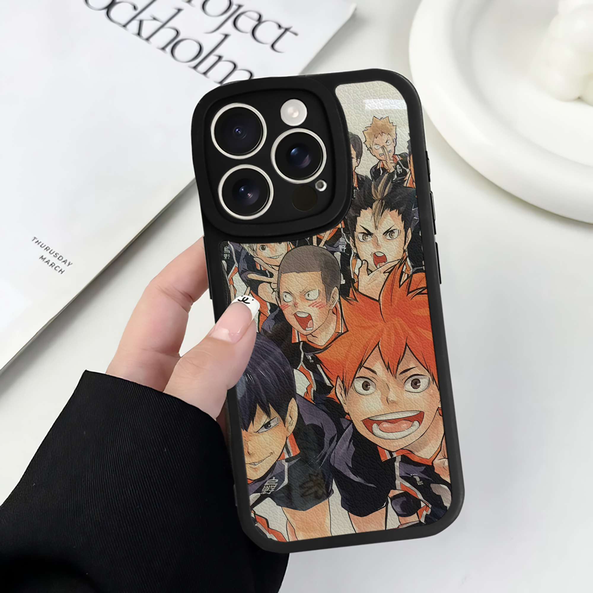 （画像用） ハイキュー!! Haikyu!! 【iPhone 16シリーズ対応】シリコンスマホケース（レザー調） 材質：シリコン